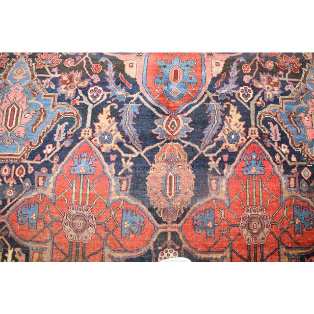 Antique Zabihi Collection Large Scale Worn Persian Bidjar Rug - 9'5" x 12'7" For Sale In New York - Image 6 of 12