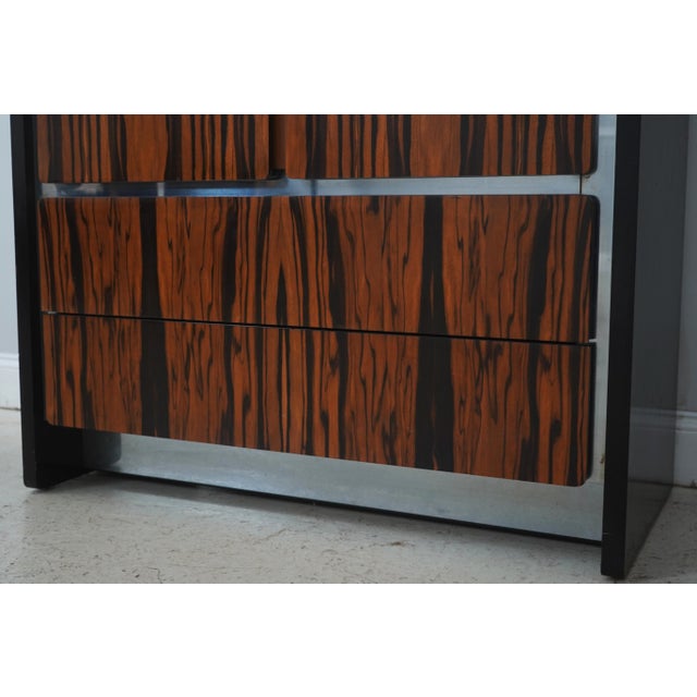 John Stuart Mid Century Modern Macassar Dresser Armoire For Sale - Image 10 of 17