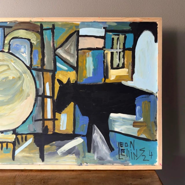 Original Abstract Folk Art Painting by Leon Collins, C. 2024 For Sale - Image 4 of 11