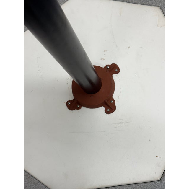 Modern 1980's 36 Inch Round Stone Composite Pedestal Dining Table For Sale - Image 3 of 12