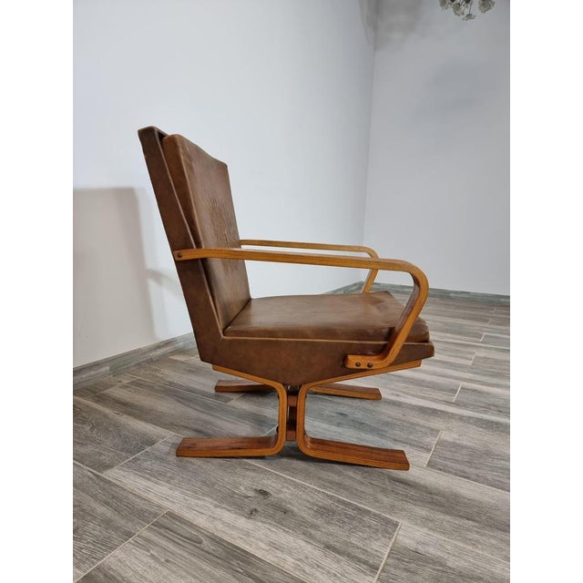 Brown Czechoslovakian Armchair by Ludvik Volak for Holes Tree For Sale - Image 8 of 16