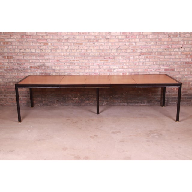 Harvey Probber Teak and Ebonized Mahogany Extension Dining Table, Newly Refinished For Sale - Image 13 of 13
