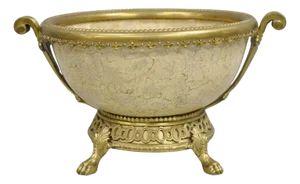 Late 20th Century Decorative Crafts Inc. French Victorian Style Bronze Centerpiece Fruit Bowl