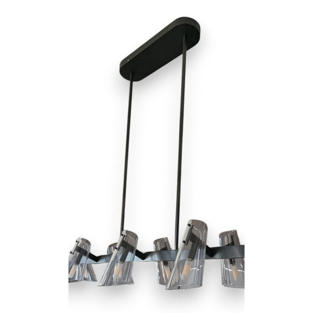 Contemporary Jonathan Browning Valette Solid Brass Linear Chandelier For Sale In San Francisco - Image 6 of 6