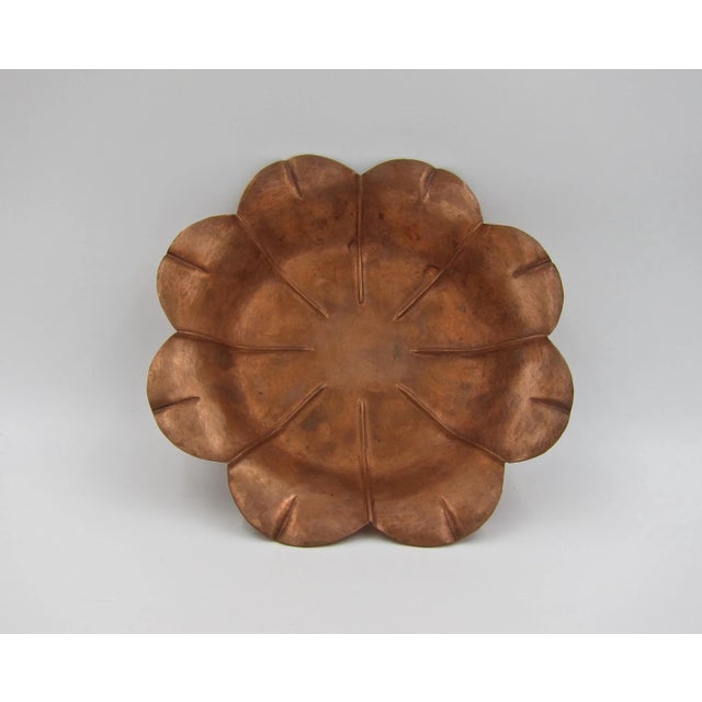 Marie Zimmermann Arts & Crafts Copper Flower Dish For Sale - Image 4 of 12