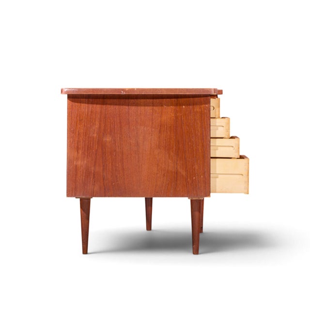 Feldballes Møbelfabrik Kai Kristiansen for Feldballes Model 54 Mid Century Danish Teak Tambour Door Desk For Sale - Image 4 of 11