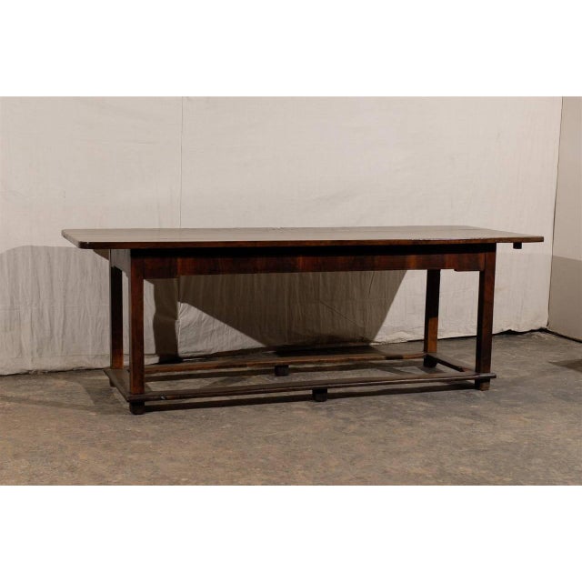 19th Century Italian Library Table of Walnut Wood With Straight Legs ...