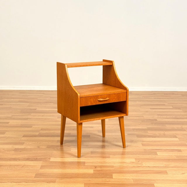 Vintage Swedish Side Table in Oak, 1950s For Sale - Image 10 of 10