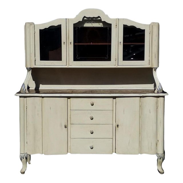 Walnut Veneered Sideboard in Shabby Finish, 1940s For Sale - Image 10 of 10