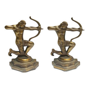 1920s Art Deco Roman Archer Bookends - a Pair
