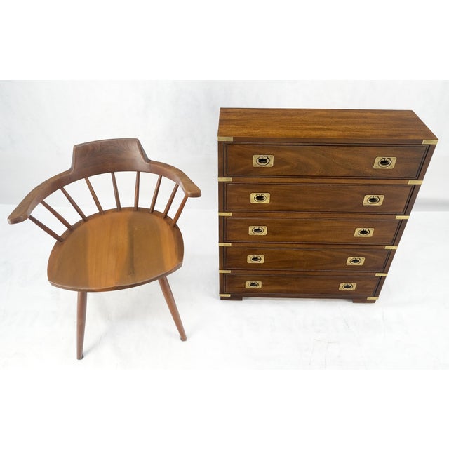 Thomasville Fine Shallow Low Profile 5 Drawer 34" High Chest Dresser Console For Sale - Image 16 of 17