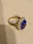 6.2 Carat Oval Tanzanite & 1 Ct Diamond Ring 14 Karat Yellow Gold, Estate, S 7 For Sale In New York - Image 6 of 8