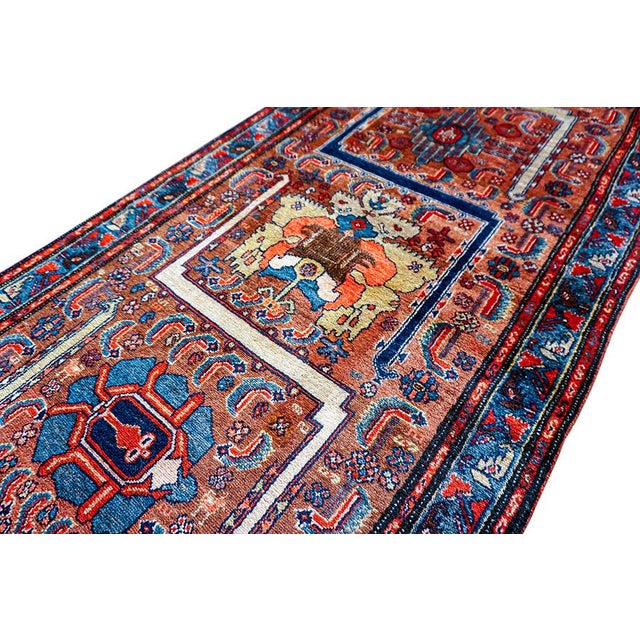 Textile Antique Red Traditional Geometric Persian Malayer Handknotted Wool Carpet Rug For Sale - Image 7 of 11