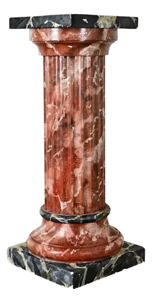 French Vintage Hand-Painted Faux Marble Column