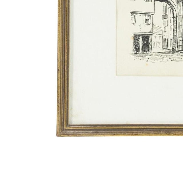 Modern Arch of the New Gate of Braga, 1920s, Pencil on Paper For Sale - Image 3 of 6