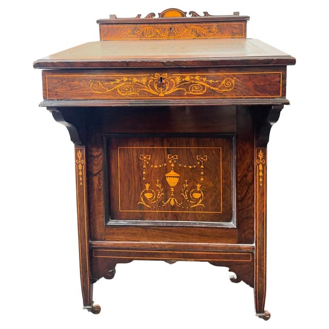 Antique Victorian Davenport Desk by W.J. Mansell, 1870 For Sale - Image 10 of 17