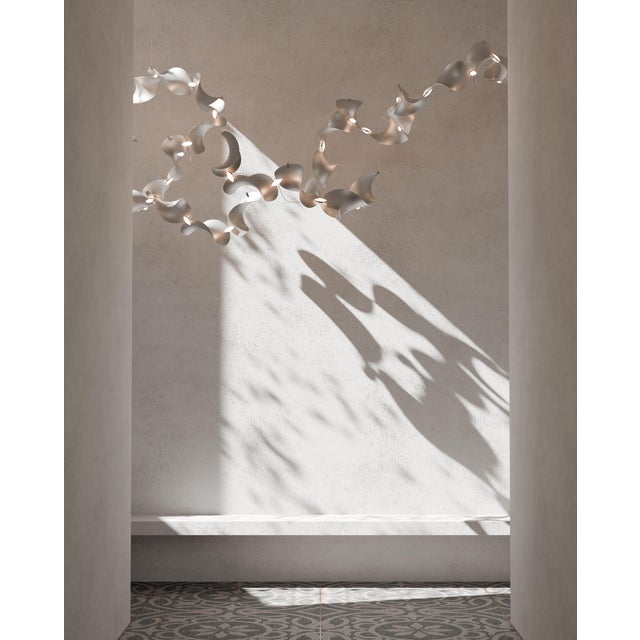 Dune 16 Curve Pendant Light with Silver Polished Shades by Daniel Becker For Sale - Image 9 of 12