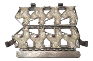 Vintage Metal 4 Roosters - Chickens Chocolate Factory Mold