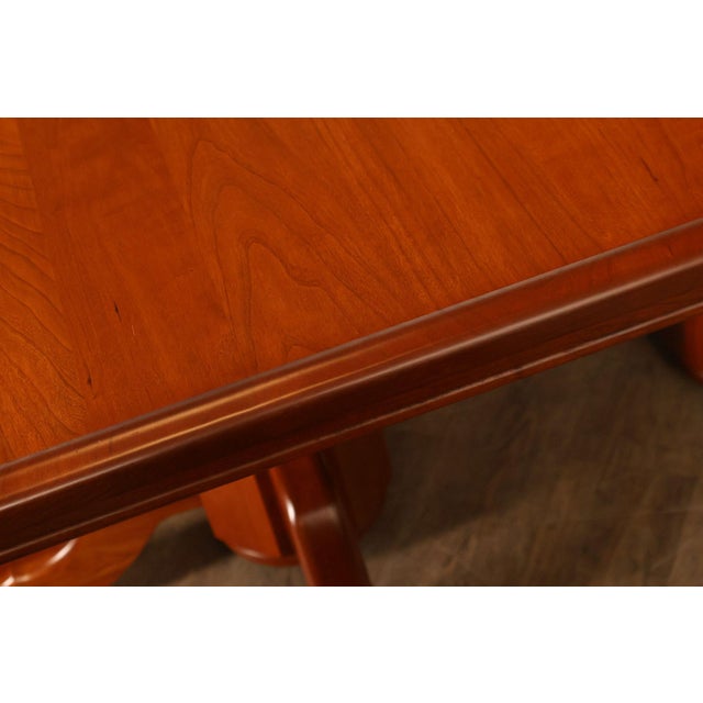 Amish Made Cherry Dining Table With Four Leaves For Sale - Image 13 of 18