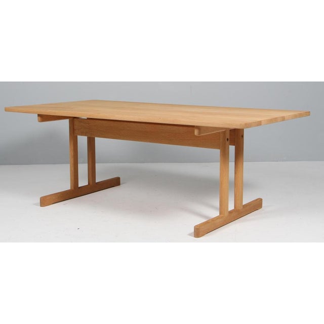 Børge Mogensen coffee table in solid oak. Model 5267, made by Fredericia Furniture. This piece is attributed to the...
