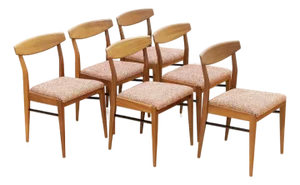Set of Six Mid Century Dining Chairs Attributed McIntosh Furniture