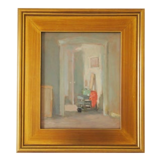 Mid 20th Century Seymour Remenick Framed Interior Still Life - Oil on Board For Sale