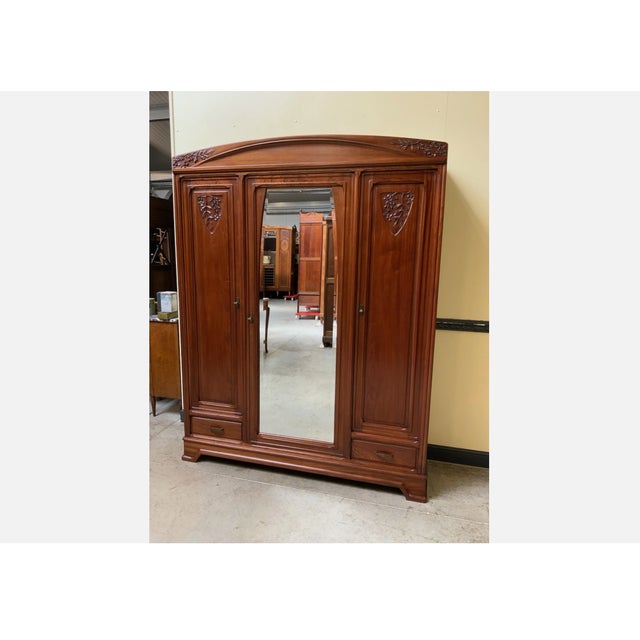 Antique Art Nouveau Wardrobe from École Nancy, 1910s For Sale - Image 10 of 10