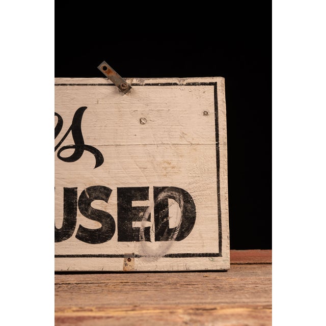 Vintage “Bicycles New & Used” Double-Sided Hand-Painted Shop Sign For Sale - Image 9 of 9