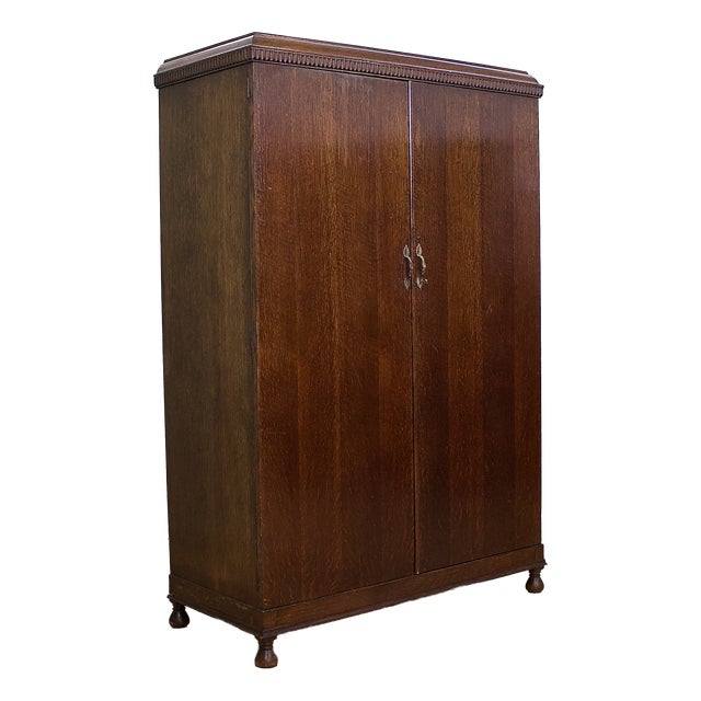 Vintage Art Deco Oak Wardrobe from Compactum, 1930s For Sale