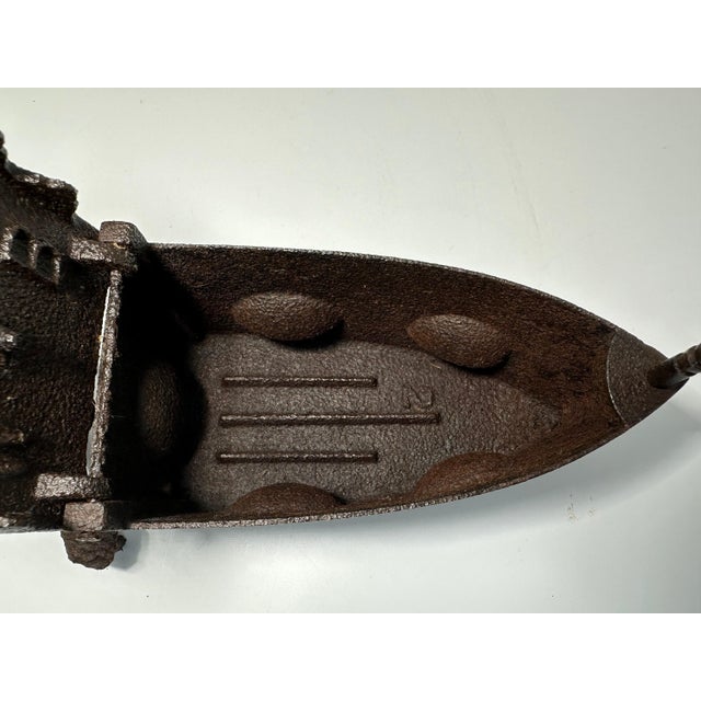 Black Antique Cast Iron Charcoal Iron: Grotesque Devil Head, 19th Century For Sale - Image 8 of 10
