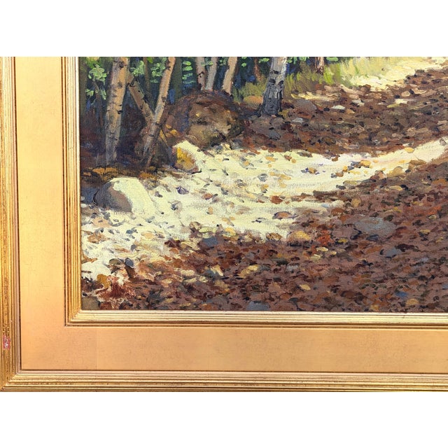 Paint Jerry Greenberg "Mountain Road" Contemporary Realistic Colorado Aspen Tree Landscape Painting, 2019 For Sale - Image 7 of 10