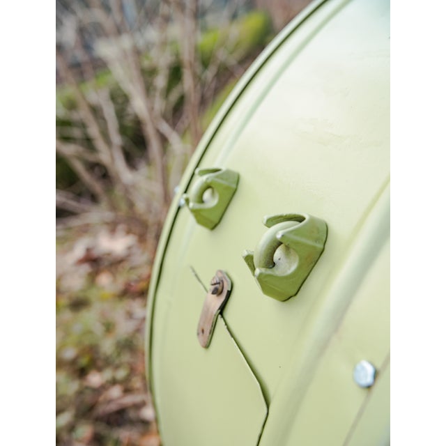 Double-Faced Illuminated Railway Station Clock with Green Quartz Conversion from RFT, Germany, 1950s For Sale - Image 9 of 14