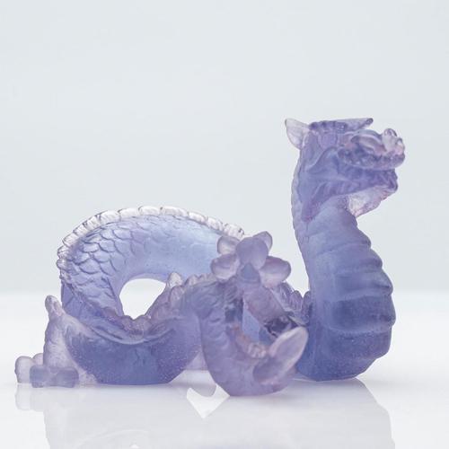 Brown, Green, Clear and Violet Art Glass Dragon Sculptures from Daum, France, 1970s For Sale - Image 17 of 18