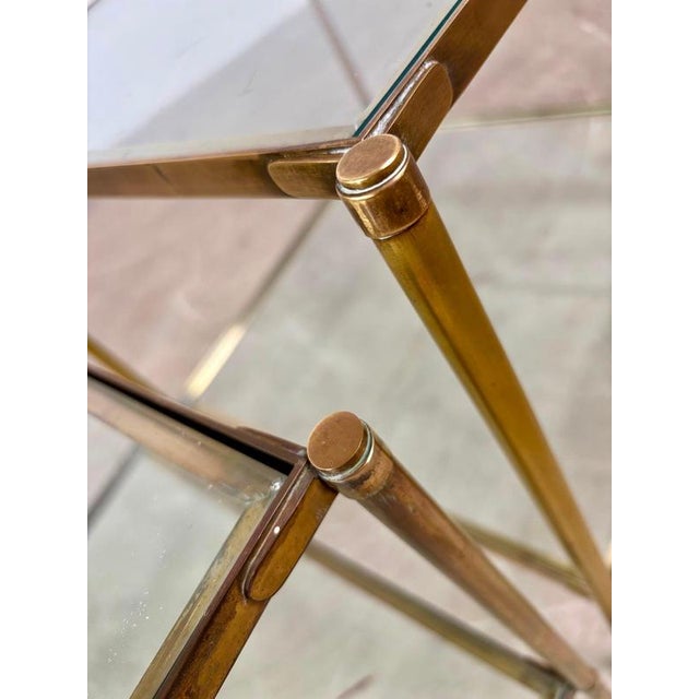 Brass and Glass Tables T12 by C. Corradi Dellacqua for Azucena, 1960s, Set of 2 For Sale - Image 9 of 12