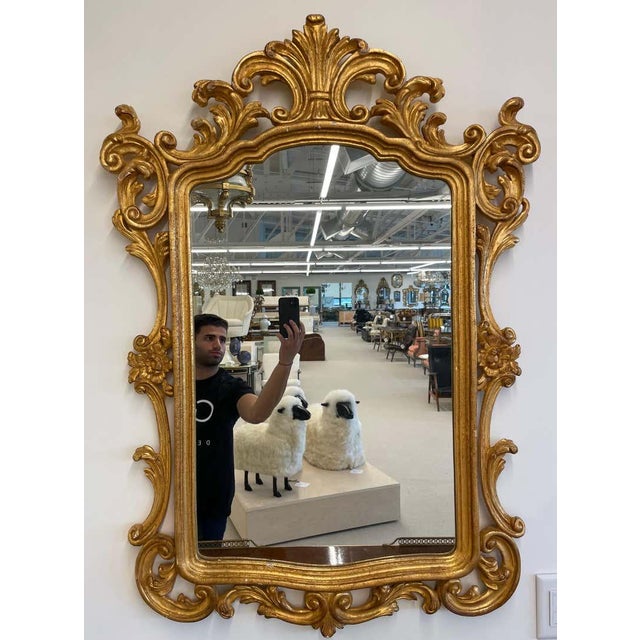 Pair of Italian Gilt Wood Wall or Console Mirrors For Sale - Image 4 of 11