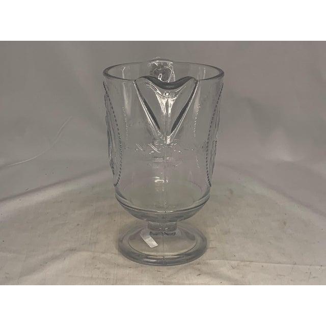 Art Nouveau Late 19th Century EAPG Richards & Hartley Cupid and Venus Flint Glass No. 500 Pitcher c. 1874-1885 For Sale - Image 3 of 9