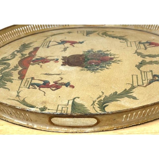 Early 19th Century Regency Painted Tole Tray with Chinoiserie Decoration, English or French For Sale - Image 5 of 18