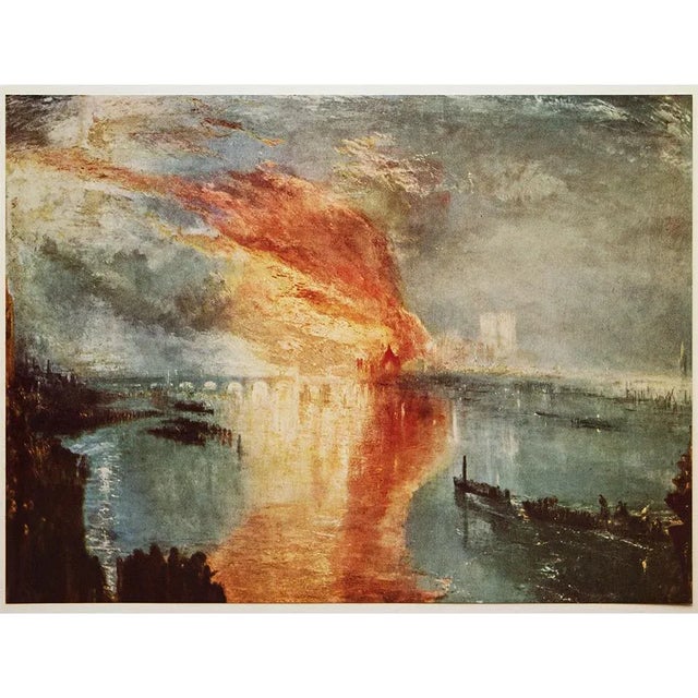 Paper 1960 After Joseph Turner, "Burning of the House of Parliament", Vintage First Limited Edition Print For Sale - Image 7 of 8