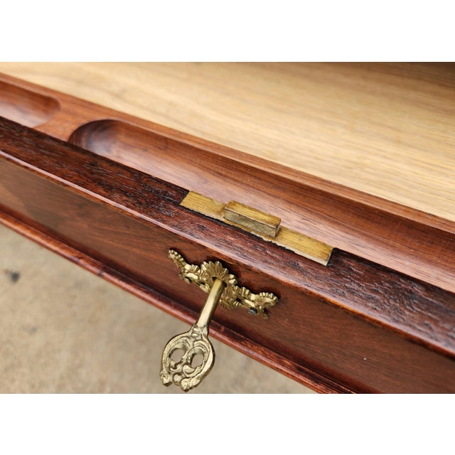 Late 20th Century Chippendale-Style Executive Desk With Carved Ball-and-Claw Feet and Glass-Protected Top For Sale - Image 5 of 12