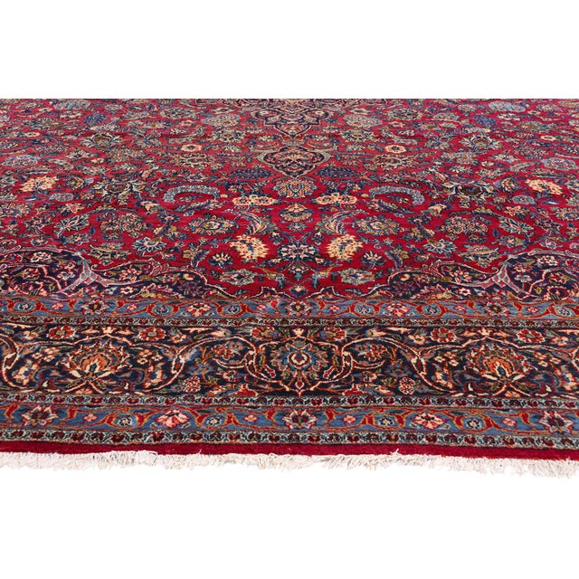 Antique Persian Kashan Rug, 11'01 X 16'01 For Sale - Image 4 of 10