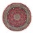 Art Nouveau 1990's Kashan Pak-Persian Pink/Gray Wool Round Rug- 6'1'' X 6'2'' For Sale