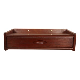 Petite Danish Modern Single-Drawer Floating Nightstand / End Table in Teakwood For Sale