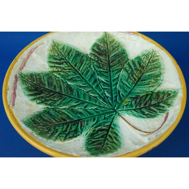 Antique Ceramic Plate and Stand from George Jones Factory, 1800s, Set of 2 For Sale - Image 9 of 18