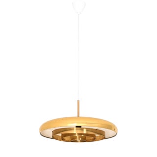 Mid-Century Modern T-5 Ceiling Lamp in Brass by Alf Svensson & Yngvar Sandström, 1960s For Sale