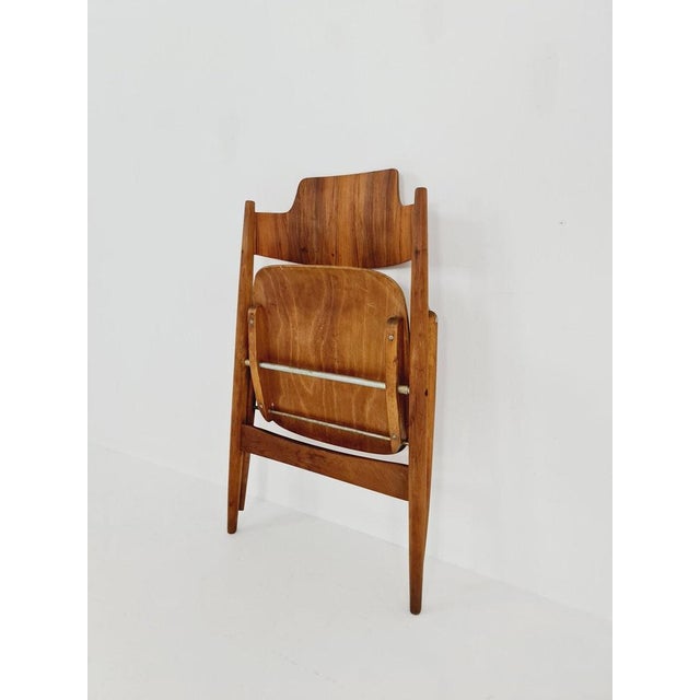 Brown Austrian Folding Chair by Egon Eiermann for Wilde & Spieth, 1950s For Sale - Image 8 of 9