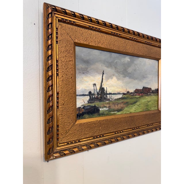 English 19th Century Oil on Board "A Break in the Clouds" For Sale - Image 3 of 8