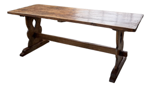 Monastery-Style Pine Farmhouse Table, 1950s