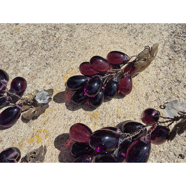 Four Antique Purple Glass Grape Clusters For Sale - Image 4 of 12