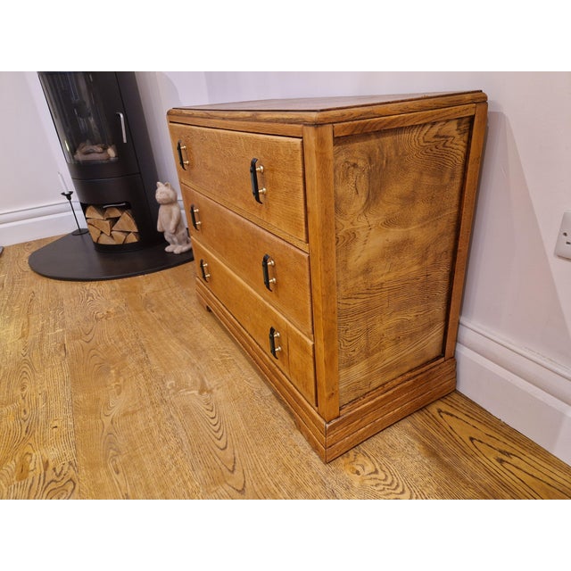 1920s Vintage Art Deco Oak Chest of Drawers, 1930s For Sale - Image 5 of 18