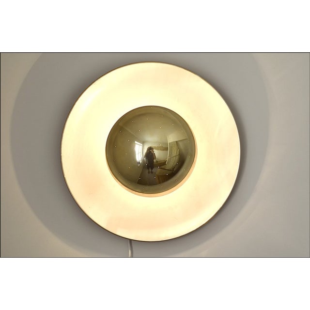 Rare ceiling/wall lamp, model no. 155, designed by Gino Sarfatti for Arteluce in 1950. Gino Sarfatti is undoubtedly one of...